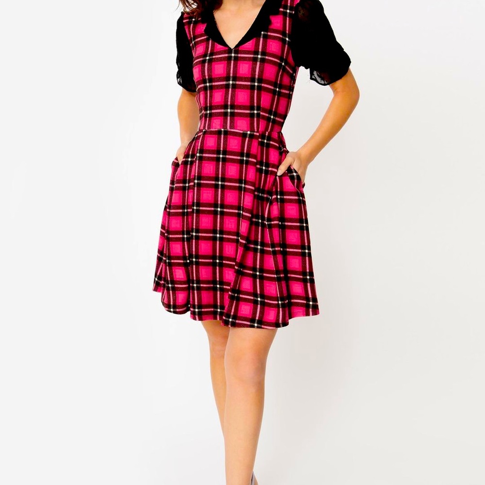 Smak Parlour Unique Vintage 60s Plaid Dress Sz. L